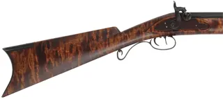 Halfstock Hawken Rifle,
.50 caliber,  40" G.R. Douglas XX barrel, 
curly maple, iron trim, percussion, 
repaired crack at toe, used